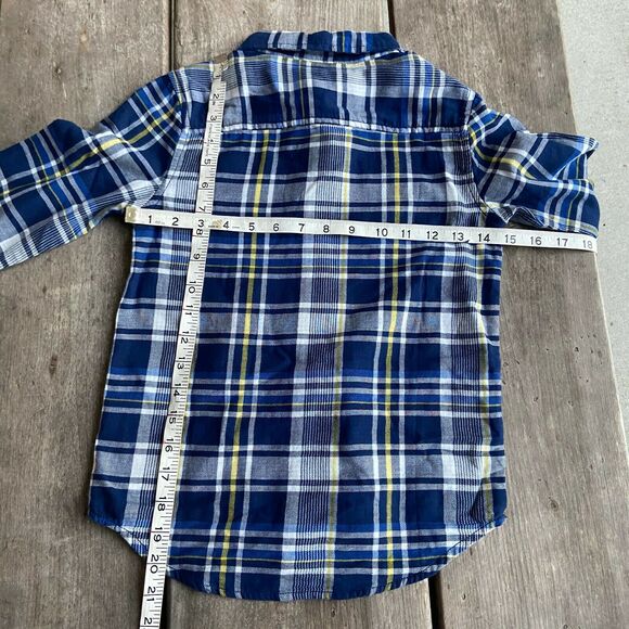 Crazy‎ 8 Blue Yellow White Plaid Double Weave Shirt NEW NWT Size Small 5 6 - Picture 8 of 8
